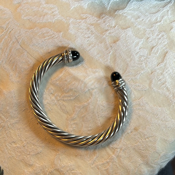 David Yurman Cable Bracelet 7mm Size small Onyx and Diamond - Picture 7 of 16